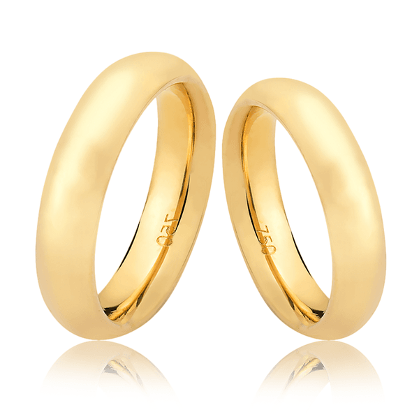 Par de Alianças Love Air 5mm 18K