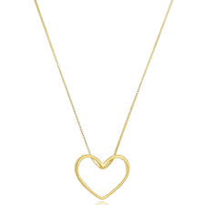 Colar Coração Vazado 18K