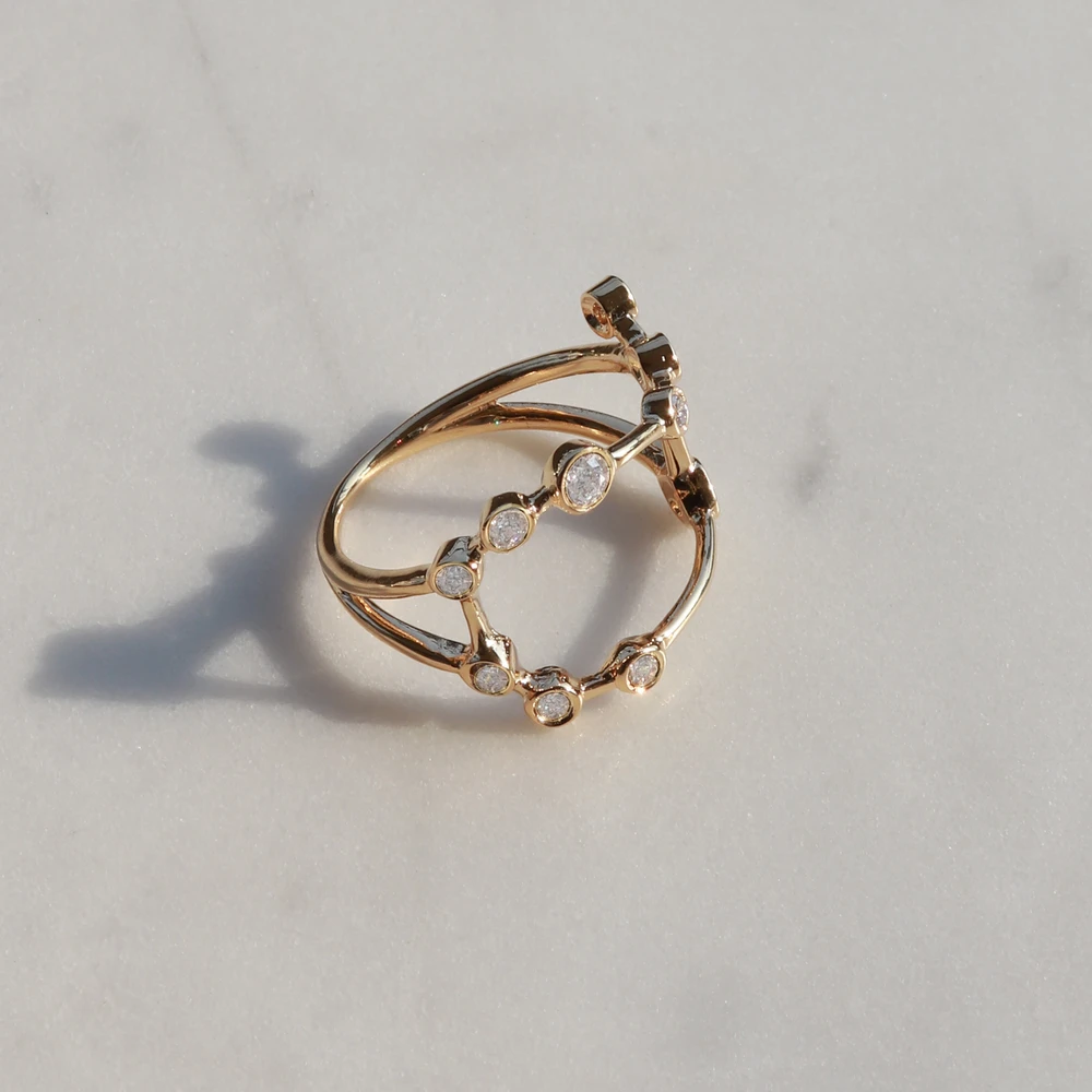 Anel Constelação Banhado a Ouro 18k